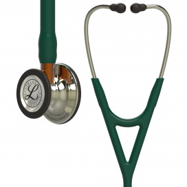 Littmann Cardiology IV Stethoscope 6206, Champagne-Finish Chestpiece, Hunter Green Tube, Orange Stem, Champagne Headset