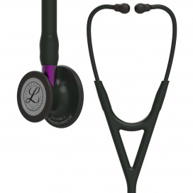Littmann Cardiology IV Stethoscope 6203, Black-Finish Chestpiece, Black Tube, Violet Stem and Black Headset