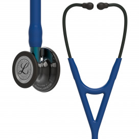 Littmann Cardiology IV Stethoscope 6202, High Polish Smoke-Finish Chestpiece, Navy Tube, Blue Stem and Black Headset